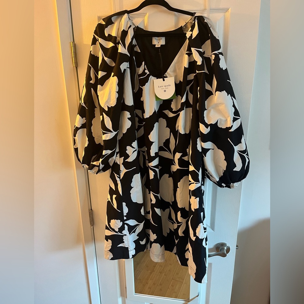 Kate Spade Black and Cream Floral Dress